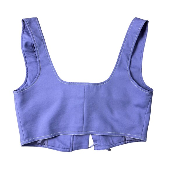 Forever 21 Sleeveless Lace-Up Crop Top  Women's S   Purple  Corset-Inspired - Picture 3 of 6